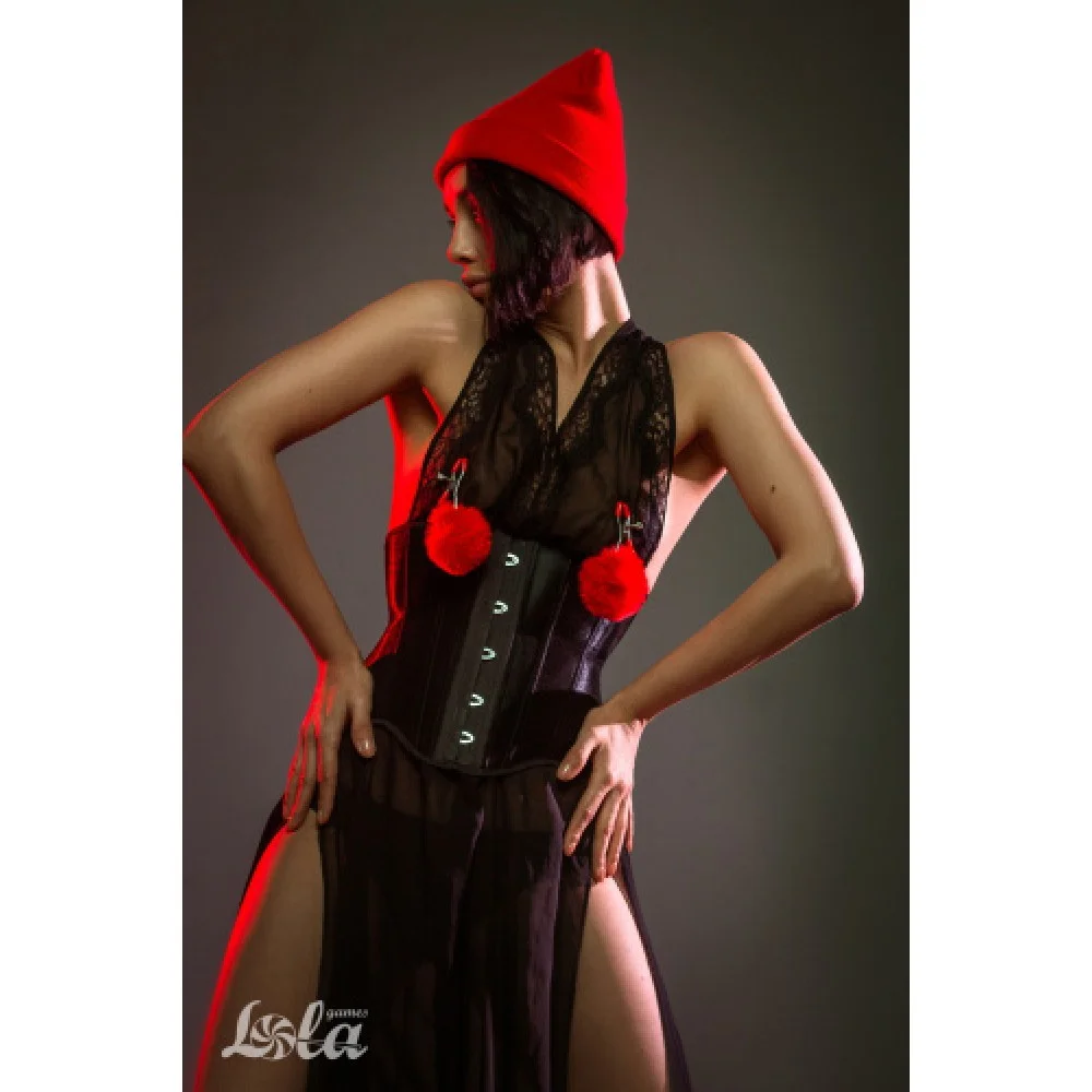 Щипки за зърна с червен пух