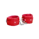 Белезници червени плюш