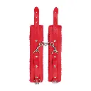 Белезници червени плюш