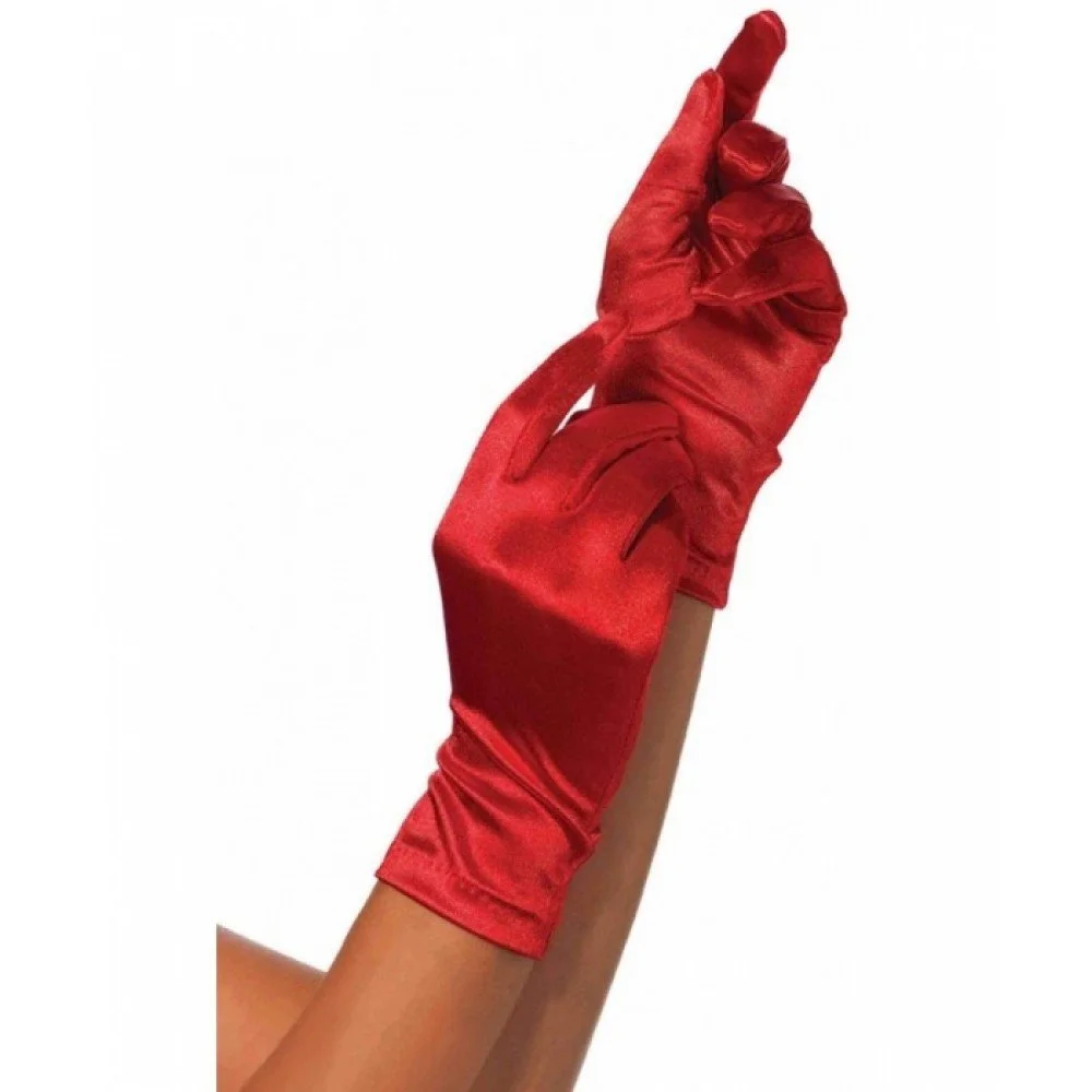 Elegant short gloves - red