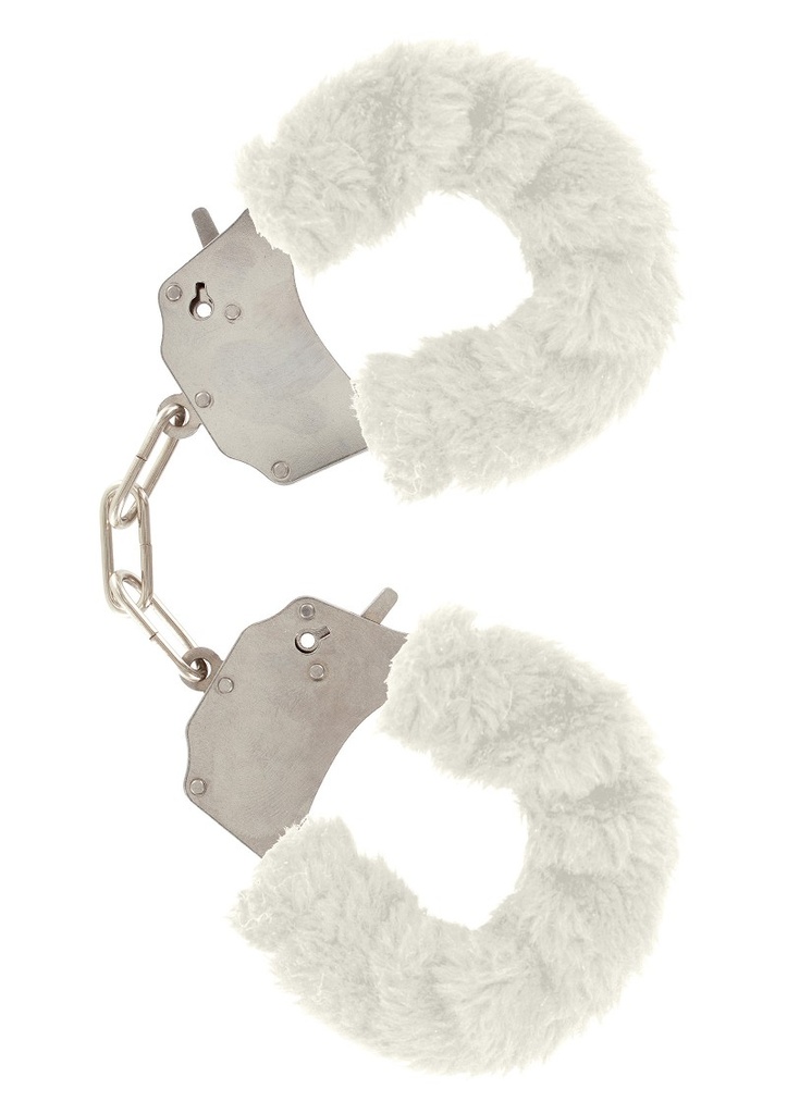 White fluffy handcuffs