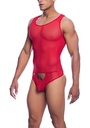Red men's bodysuit - mesh L/XL