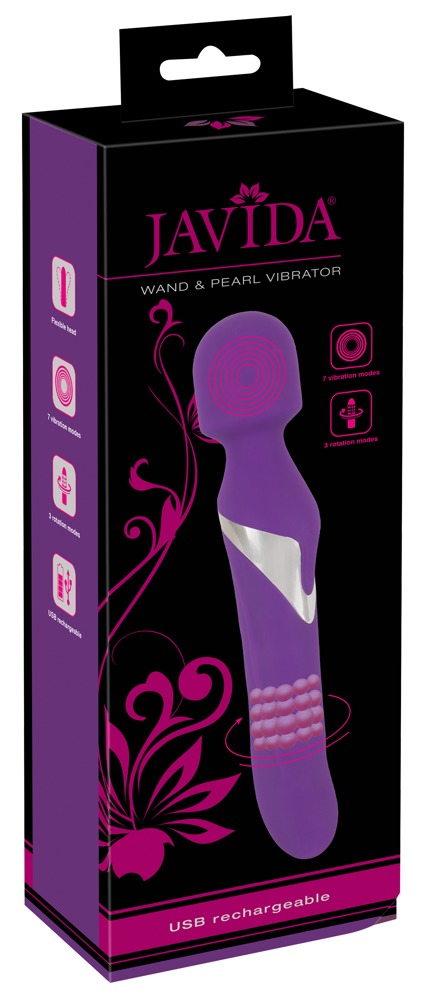 Vibrator with pearls and massager 2in1