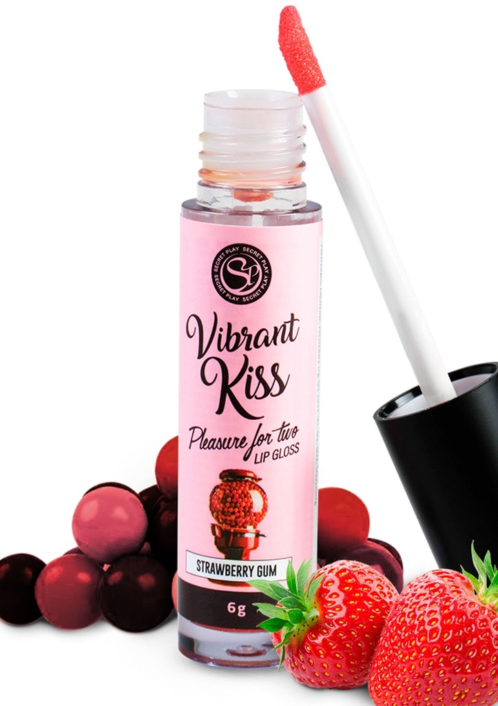 Vibrating lip gloss Vibrant Kiss - Strawberry bubblegum
