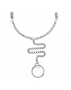 NIPPLE CLAMPS WITH CHAIN AND PENIS RING Ø 50 MM.