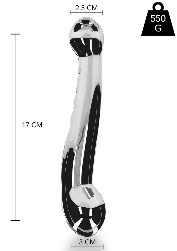 Двустранно дилдо от неръждаема стомана 7"  550гр.