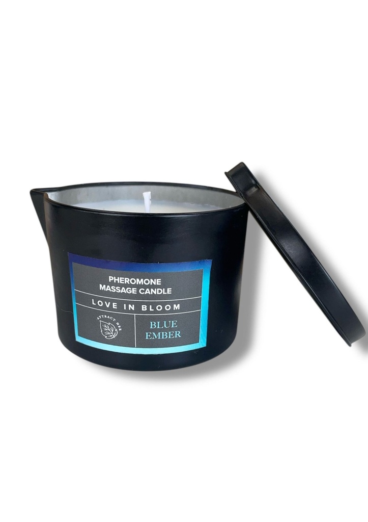 Pheromone massage candle BLUE EMBER - Attract her 150ml.