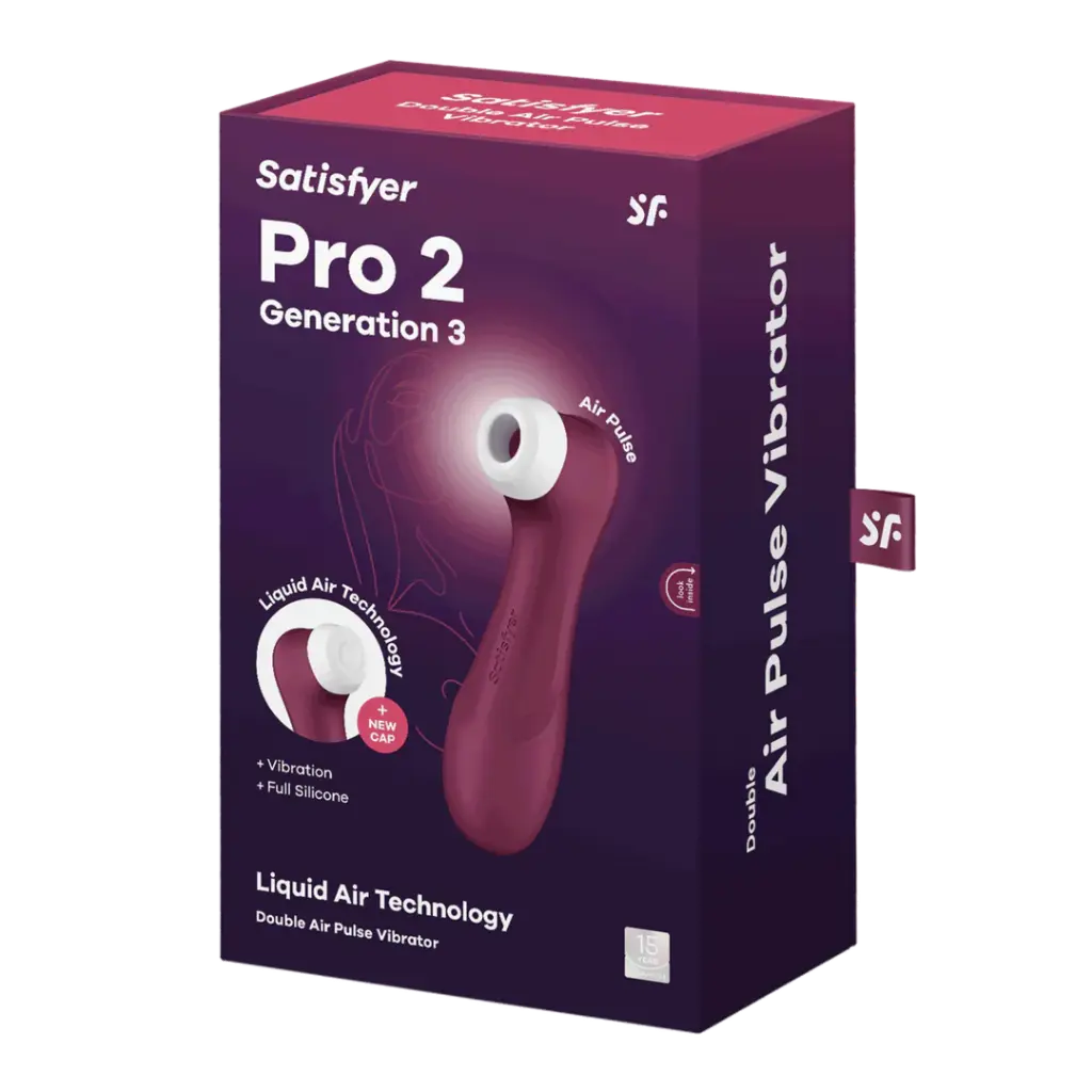 Pro 2 Generation 3 - Double Air Pulse Vibrator - Liquid Air - Wine Red Satisfyer