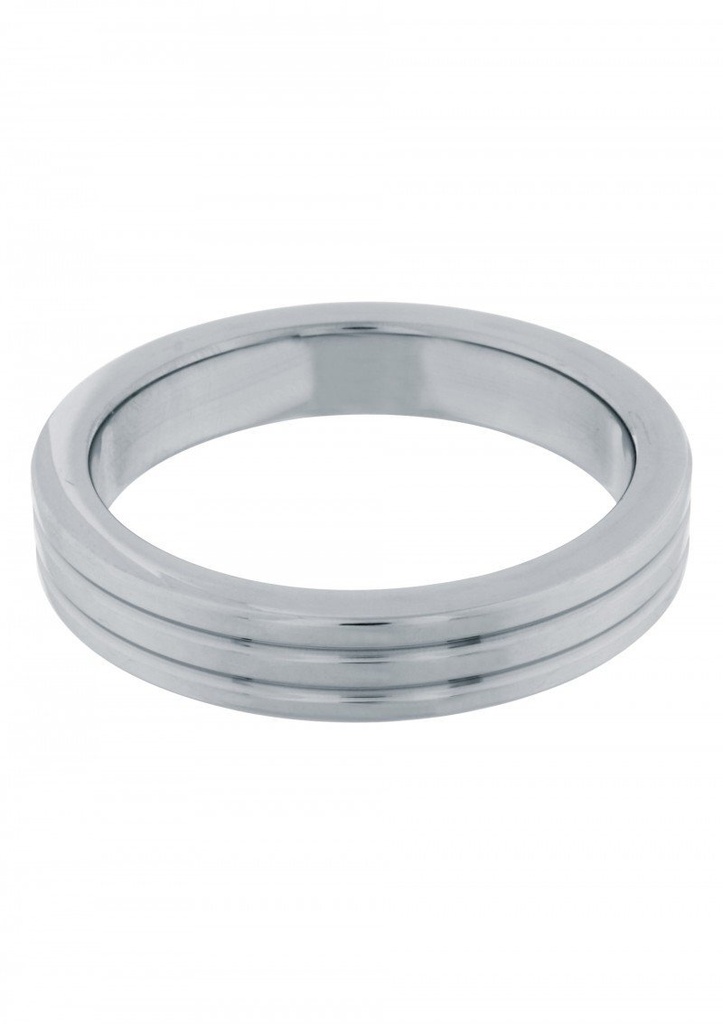 Penis Ring 45mm Steel, Ribbed, Heavy
