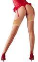 Beige stockings with red elastic | S