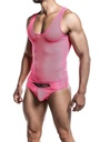 Pink Men's Bodysuit - Mesh L/XL