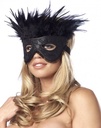 Satin mask with feathers